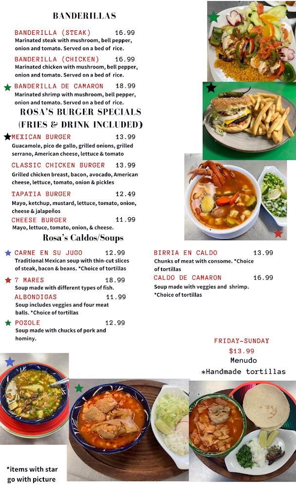 Las Dos Rosa's Restaurant Menu image 1